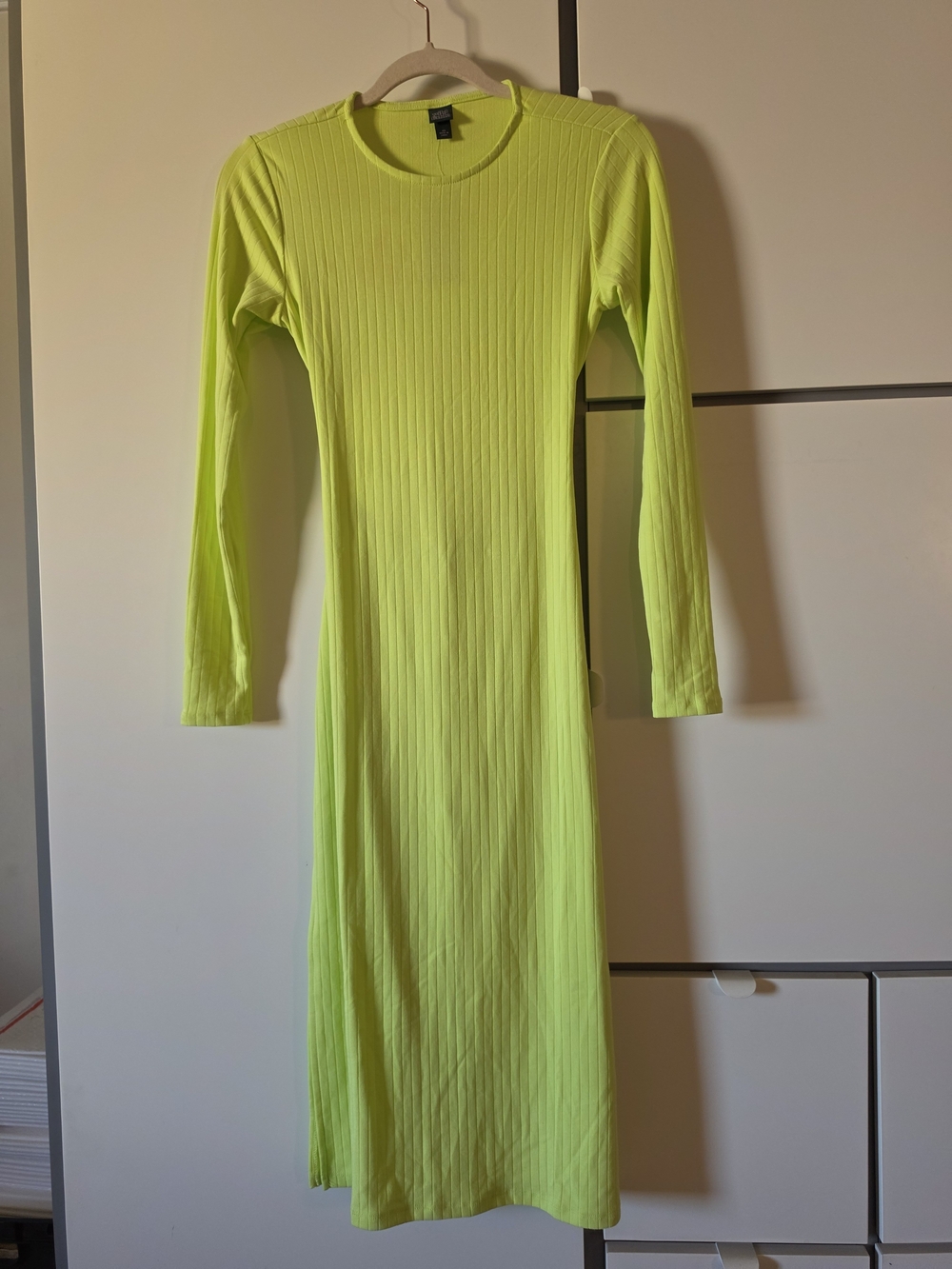 Wild Fable Long Sleeve Ribbed knit midi Dress with Back Cut Out, a tie closure